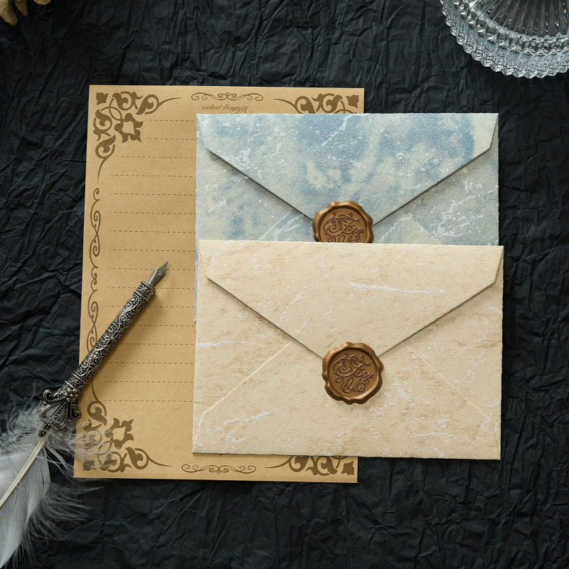 Wax Seal Letter Kit - Sobre de sombra dorada, sobre con