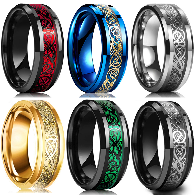 Initial Ring Custom - Anillo de dragón celta de acero
