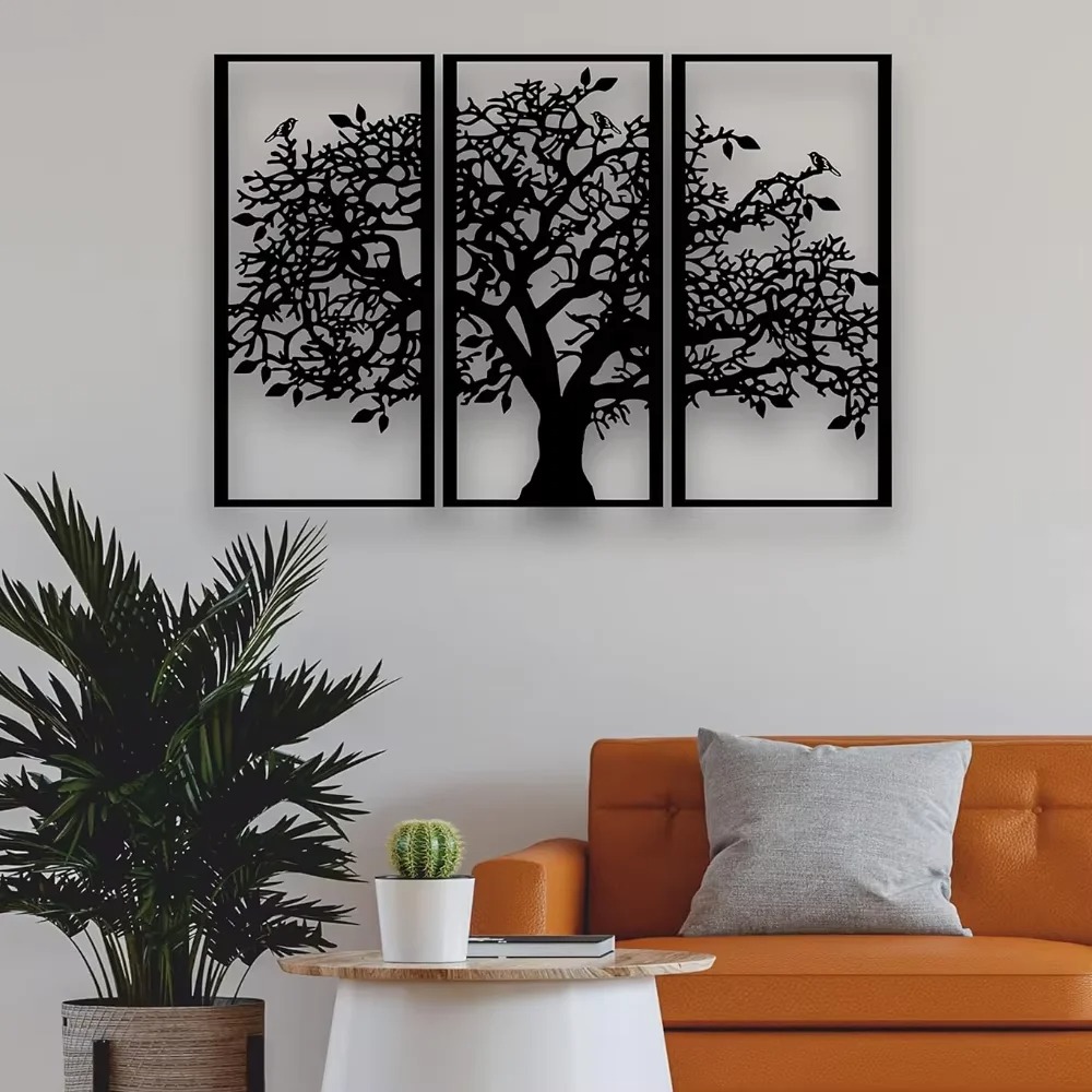 Family Tree Print - Decoración de pared de metal con