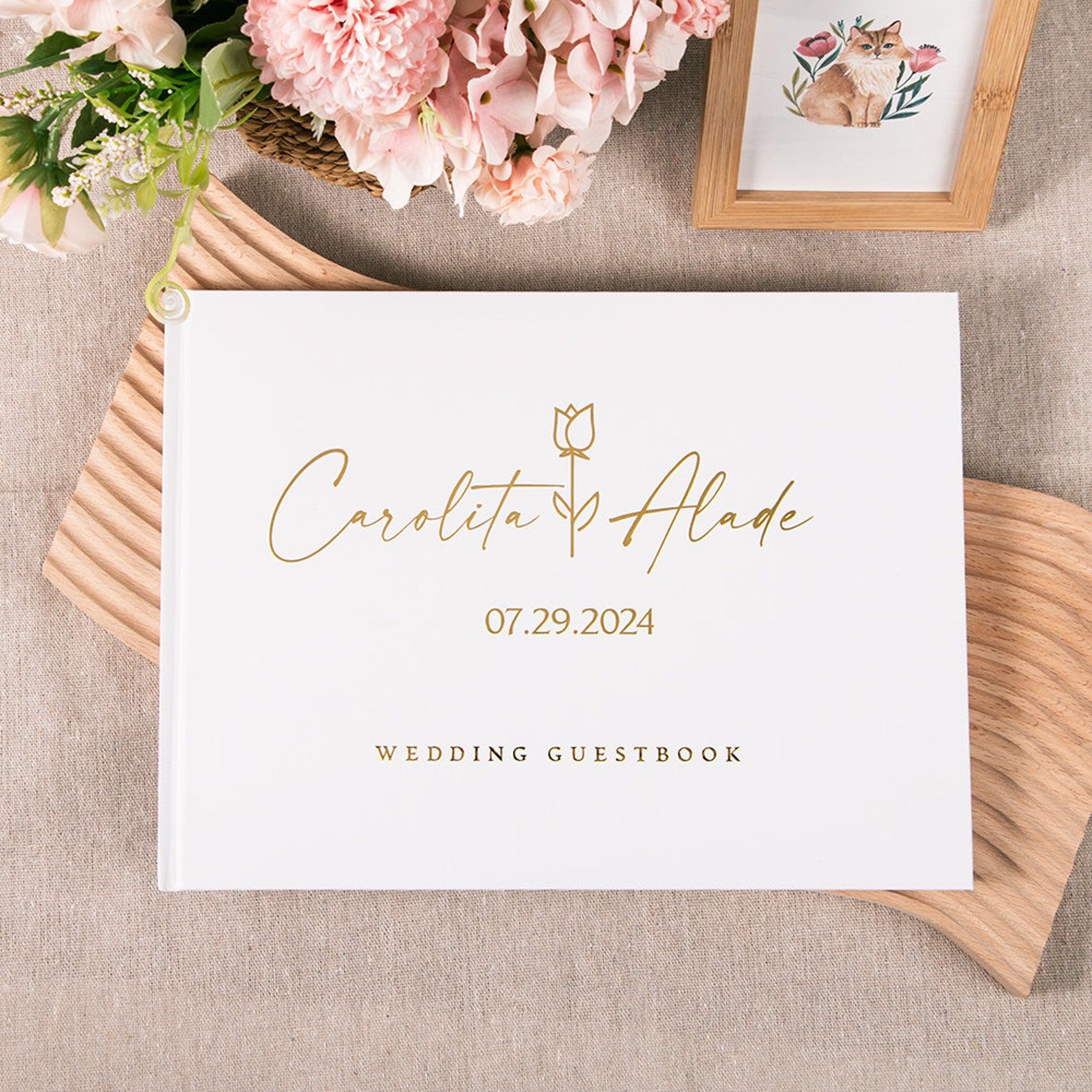 Custom Photo Book - Libro de invitados de boda personalizado,