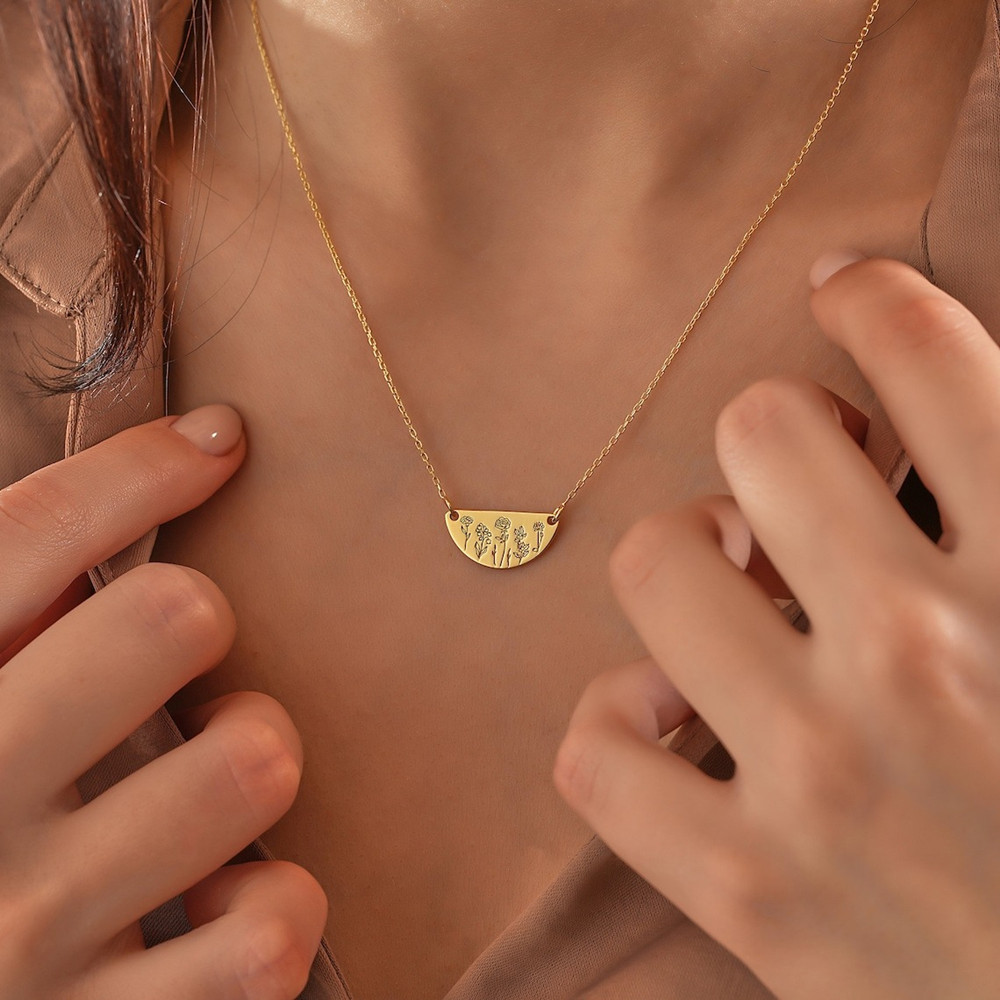 Collar de flores personalizado - Birth Flower Necklace reseña y precio