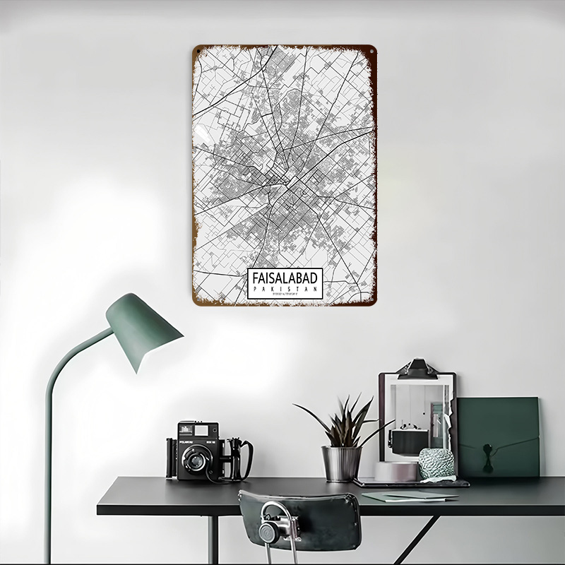 Mapa de la ciudad de Faisalaba - Custom Map Poster reseña y precio