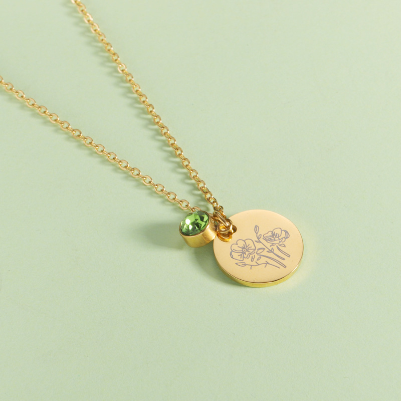 Collar de piedra natal de cris - Birth Flower Necklace reseña y precio