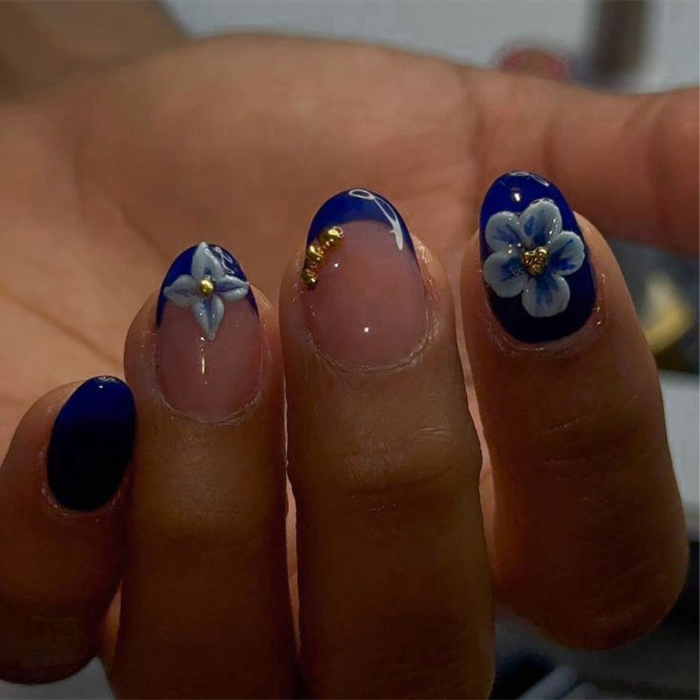 24 Uñas Postizas Cortas Ovalad - Pressed Flower Art reseña y precio